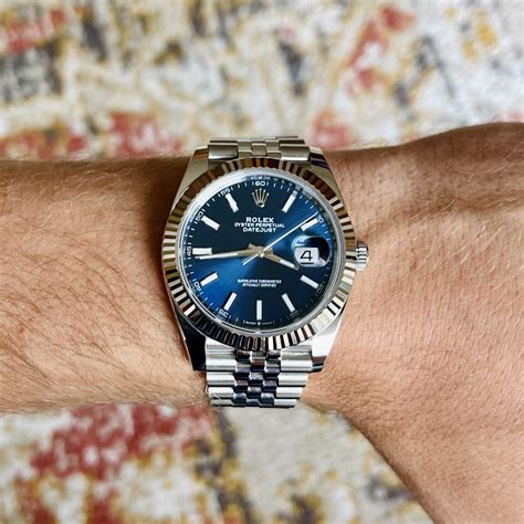 rolex datejust 41 blue dial jubilee fluted bezel|rolex datejust 41 blue dial.